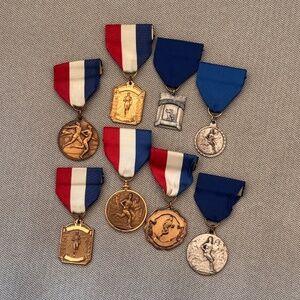 Vintage Lot of 8 Track and Field Running Runner Medals